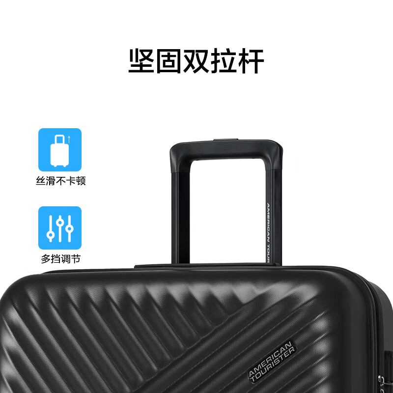 American travel suitcase 28-inch wear-resistant and anti-collision trolley case, ultra-light universal wheel suitcase, carbon black TV7 password suitcase