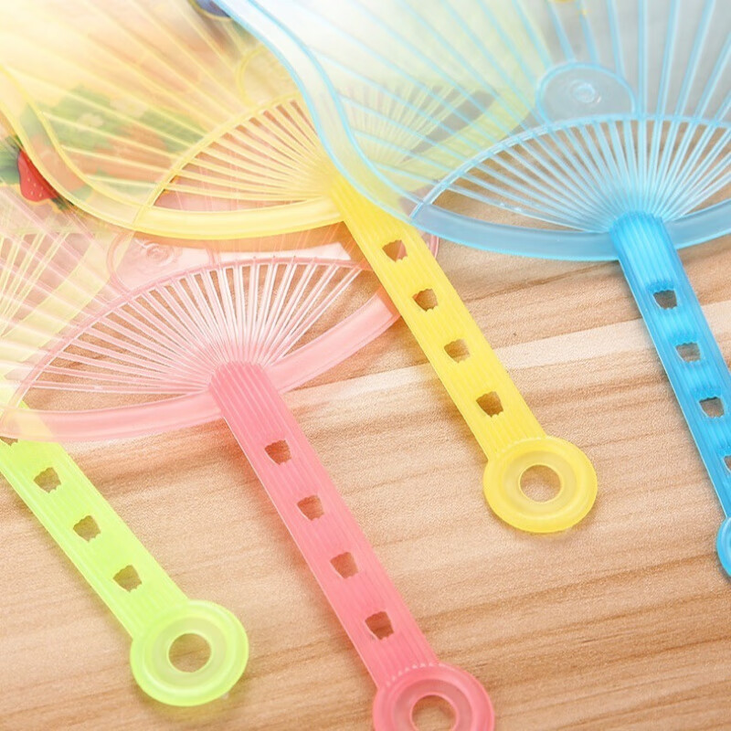 Summer hand fan, banana fan, heart-shaped soft plastic student home fan, mosquito repellent cartoon fan, lace round, 2 pack, random colors, shipped evenly