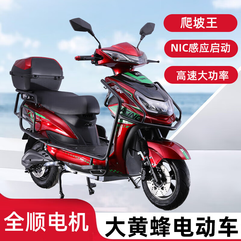 The new model Bumblebee 72V high-speed electric motorcycle, high power 3000W hill climbing king long-distance running 150 kilometers endurance electric motorcycle 60-yard Bumblebee + Transit motor + 72V32A lead-acid