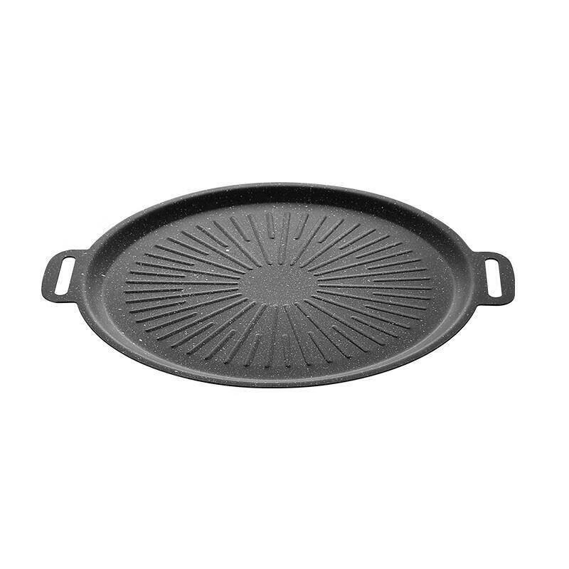 Medical stone barbecue plate household non-stick pot Teppanyaki Korean barbecue pot induction cooker cassette stove outdoor baking pan Sunflower baking pan 28cm