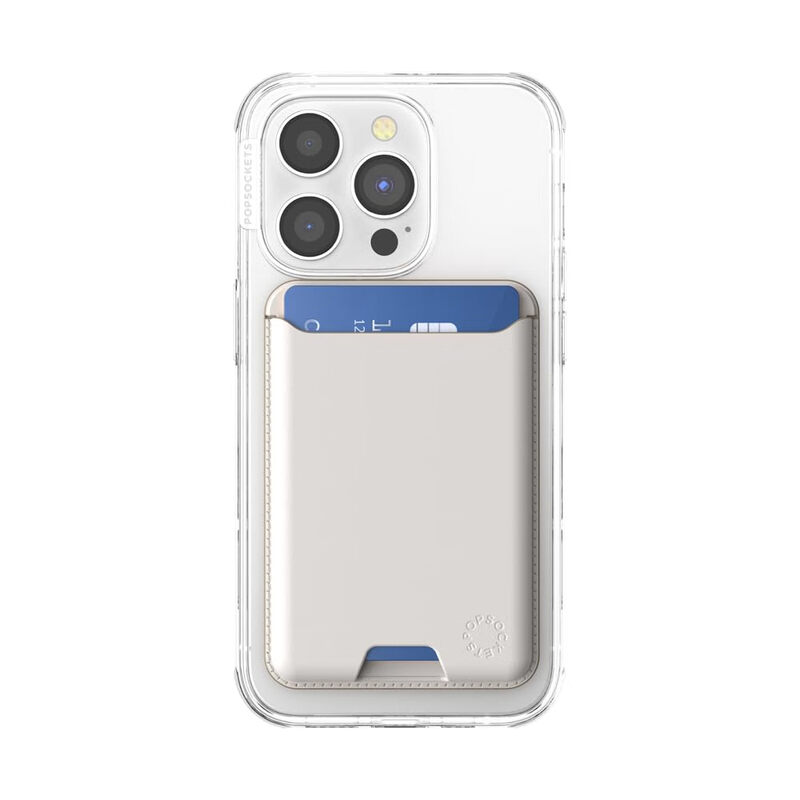 PopSockets Mobile Card Holder Magnetic Wallet MagSafe Compatible Imitation Leather Material Wireless Charging Anti-Drop Ergonomics Universal iPhone Horchata Color