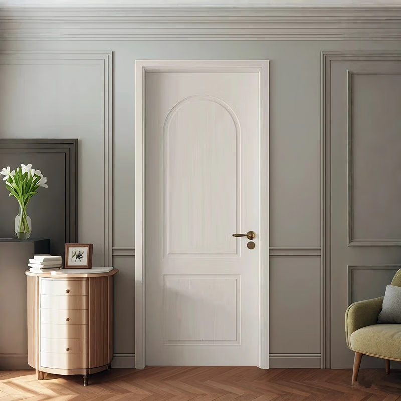 Solid wood door, painted door, French American door, bedroom door, cream style white composite room door, kitchen and bathroom door customization, solid wood composite painted door 1