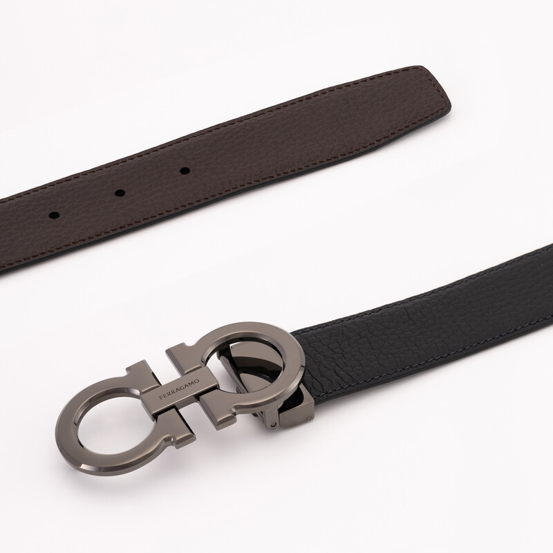 Ferragamo men's belt belt business formal wear 3.5CM wide free-cut double-sided gift for boyfriend Luxury goods 679710 689134
