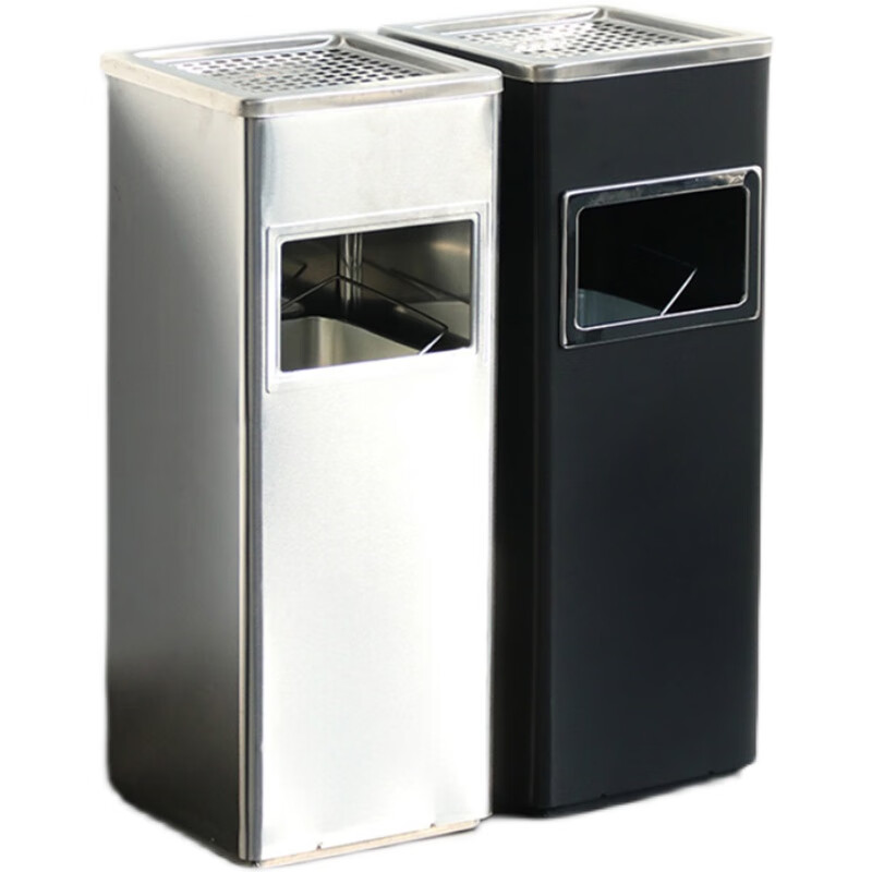 Smoking trash can stainless steel commercial office building lobby government unit corridor elevator entrance aisle ash bucket square new thickened stainless steel