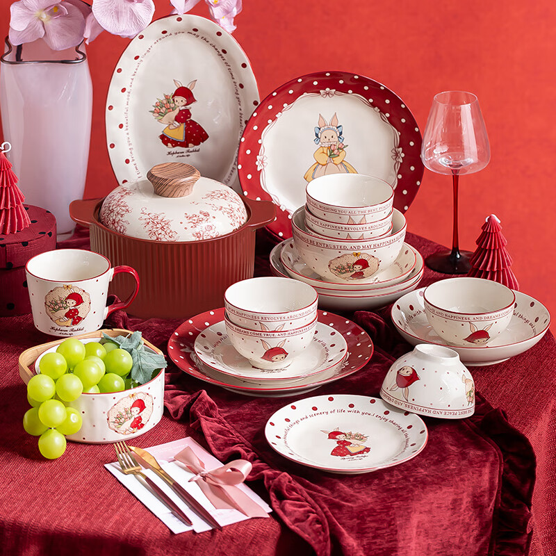 Banshu bowls and dishes set for home wedding and wedding gifts for newlyweds 2025 new high-looking housewarming dishes, bowls and tableware, 36 pieces for 8 people, with soup bowls, gift box