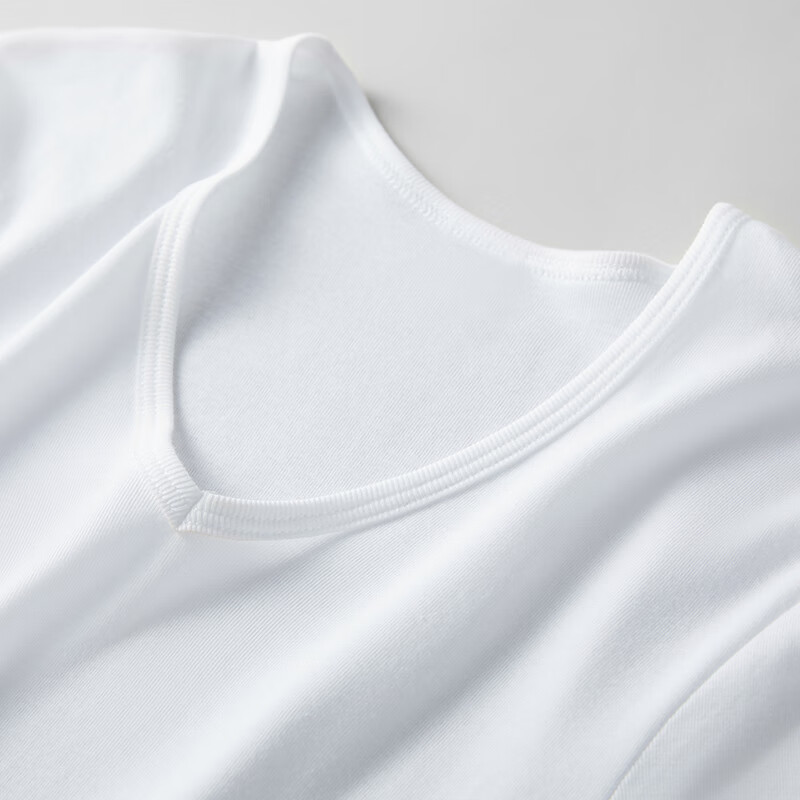 Sangun 2-piece T-shirt men's bottoming shirt Xinjiang pure cotton elastic thin V-neck threaded knitted cotton men's short-sleeved white + gray slim version, if you like looseness, you can take a larger size L 170