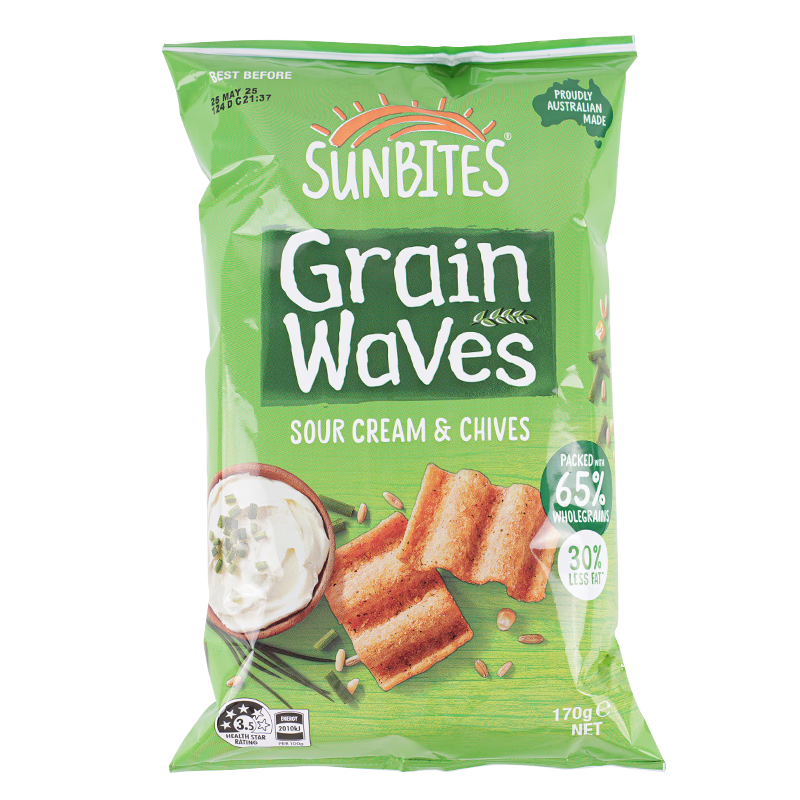 Sunbites potato chips sour cream onion wavy cereal flakes 170g Australian imported casual puffed drama snacks