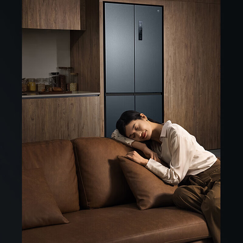 Mijia (MIJIA) Xiaomi Refrigerator 606L Cross-Hand-Door One-Level Frequency Converter Large Capacity Thin Embedded Ink Bluestone Panel Air-cooled Frost-free and Sterilized BCD-606WMFSA Mijia Refrigerator Cross-Hand-Door 606L Black Ink Yuyan