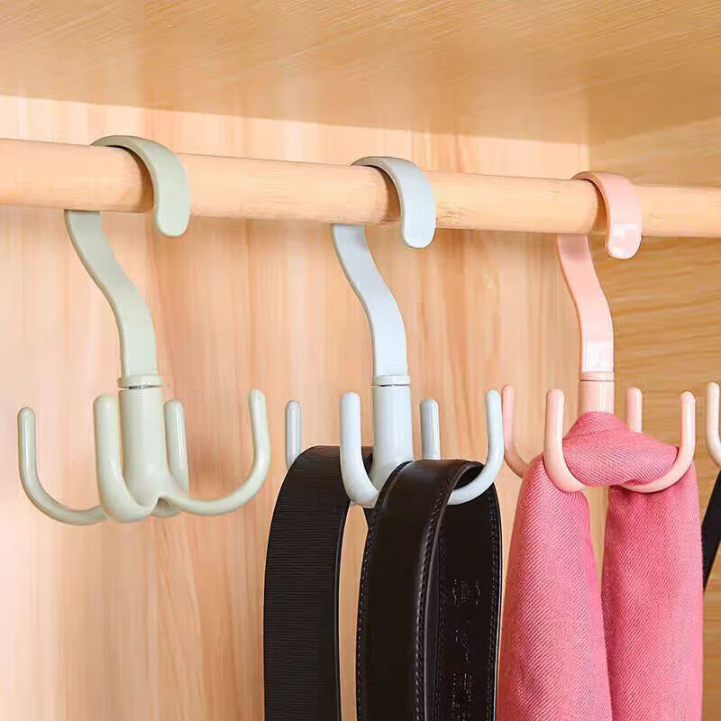 Jingdong Logistics Bathroom four-claw hook, rotatable four-claw hook, multi-functional bag, coat and hat hook, shoe rack, punch-free storage artifact, one hook, multi-purpose, rotatable four-claw hook*2 pcs