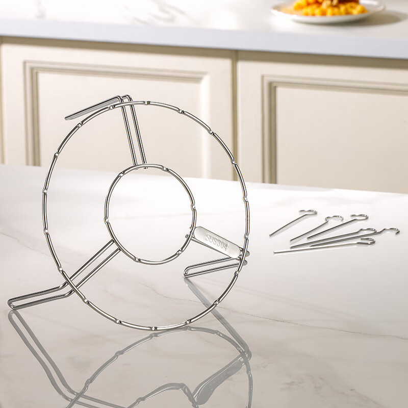 CM live304 stainless steel air fryer vertical barbecue rack hanging grill skewers 24-pin oven meat skewers rack 304 grill + 24 pins