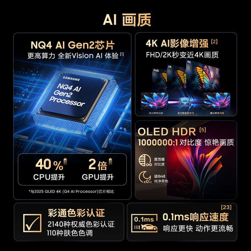 Samsung (SAMSUNG) 55S85F 55-inch OLED AI TV, ultra-thin 4K 120Hz, no startup ads, QA55S85FAEXXZ, consult customer service to enjoy subsidies, national subsidies