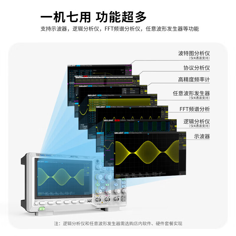 SIGLENT digital oscilloscope digital widescreen SDS1102X-C 100MHz bandwidth 2 channels 1G sampling SDS1202X-C (200MHz 2 channels)
