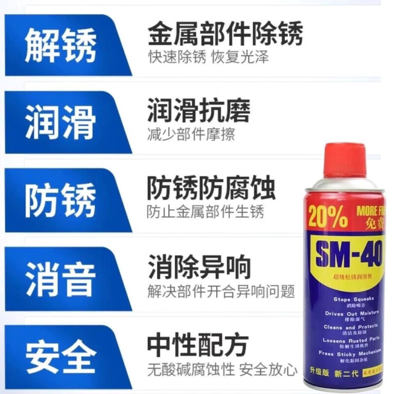 Anti-rust lubricant, rust remover, metal powerful rust removal spray, screw and bolt loosening agent, anti-rust lubricating oil artifact, 24 bottles (wholesale in the box) screw loosening agent