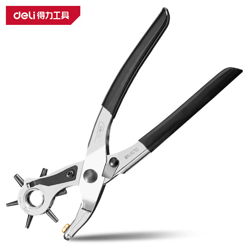Deli plastic handle punching pliers, belt punch, belt punch, punching tool, 9 inches DL1919B
