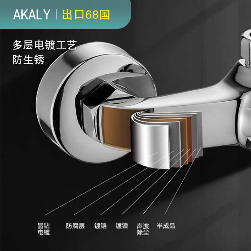 AKALY full copper body shower mixing valve hot and cold faucet bathroom bathtub water heater household shower set mixing valve alloy shower faucet set free wrench (with installation accessories)