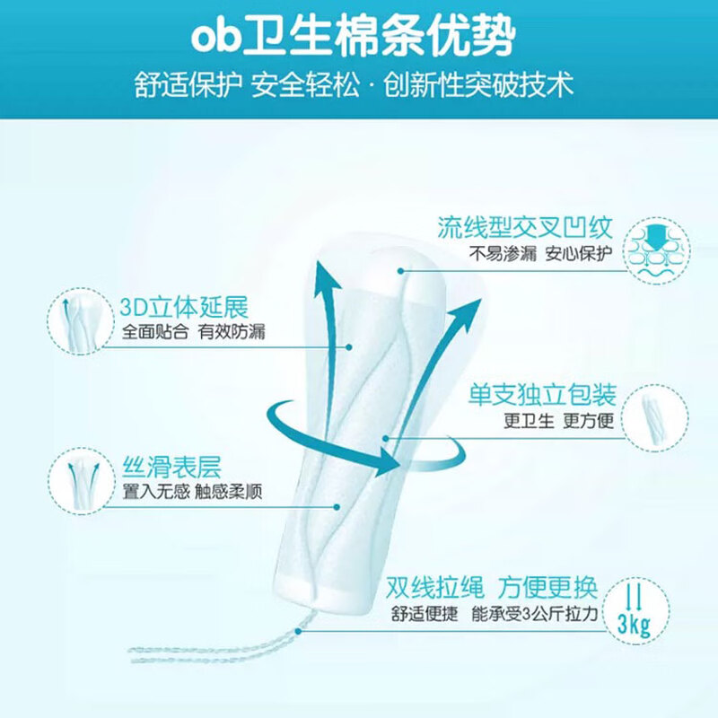 O.b. New Year's gift Watsons silky built-in multi-measure tampons new and old packaging random large flow 16 pcs 1 box