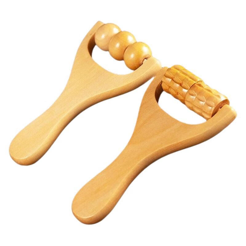 Tiannan Brothers (TNBROTHERS) wooden massager foot massage hand push roller massage slingshot handle head shoulder neck waist massage health care double gear hand massage