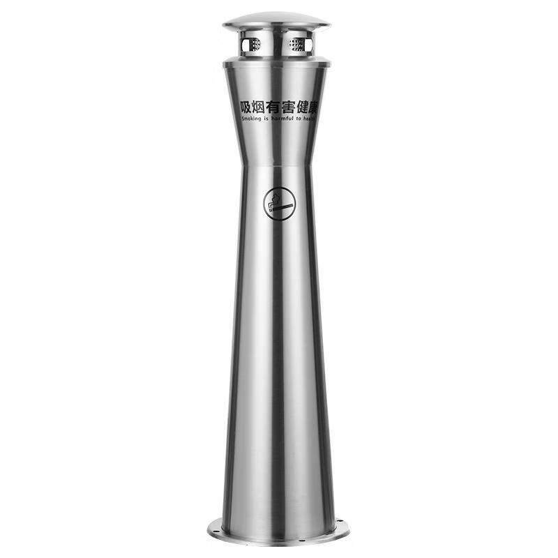 Cigarette butt trash can stainless steel ash column outdoor room smoking area collection smoke extinguisher hotel commercial round cigarette butt box sand steel sloped roof