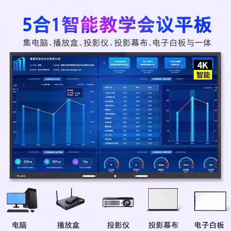 Xiaomi 4k latest smart screen conference teaching touch all-in-one TV multimedia 100-inch electronic whiteboard 75-inch i7/8+512G dual touch explosion-proof