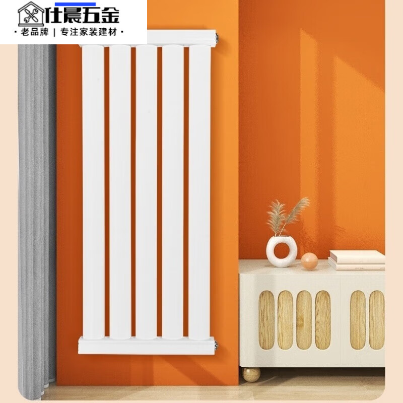 Qinkai steel radiator large water channel household central heating water heating radiator wall-mounted horizontal bedroom living room heating 650mm high 12 columns long 1.2 meters (thickness 2.0)