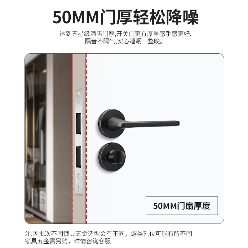 Villar wooden door bedroom door interior room door paint-free door 50 thick door leaf bridge hole mechanical sound insulation black carbon crystal moisture-proof surface scratch-resistant upgrade TM series home and commercial customizable TM flat door three-way sound insulation bridge hole mechanical board