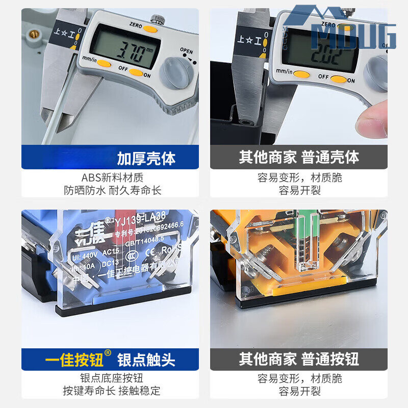 High quality button control box with switch protective cover start and stop control box remote operation fan indicator light free shipping four holes double row red and green indicator light + red and green button AG box