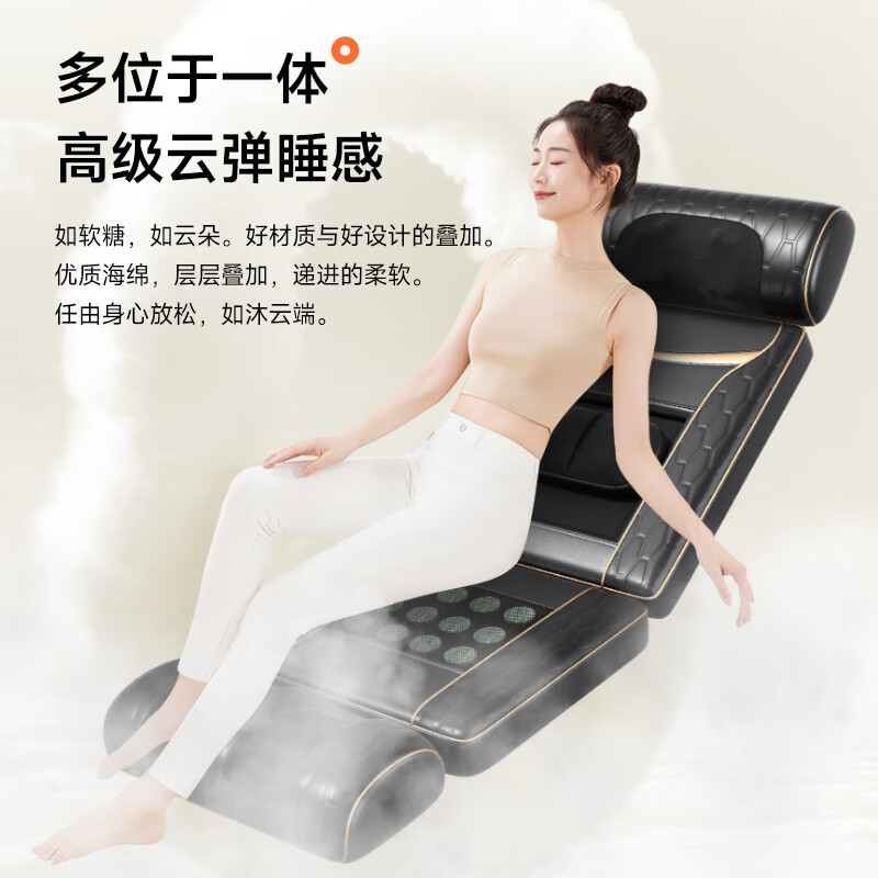 AUX home full body massage cushion recliner chair shoulder and cervical spine massager waist and back electric kneading mattress fully automatic multi-functional massager practical birthday gift for father and mother Supreme version - gray neck, shoulder, waist, legs and feet full kneading + vibration moxibustion hot compress