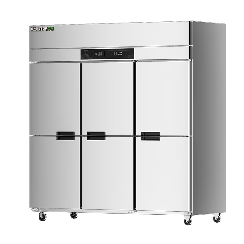 Shentop large vertical air-cooled freezer commercial hotel and restaurant kitchen fresh-keeping refrigerator six-door refrigerated tall refrigerator STL-GF36