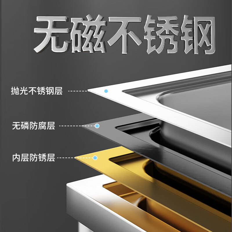 Xuan Ka Shi commercial kitchen sink 304 stainless steel wash basin with bracket integrated dishwasher household sink large single slot double slot thickened version length 80 width 45 height 75 (with hot and cold