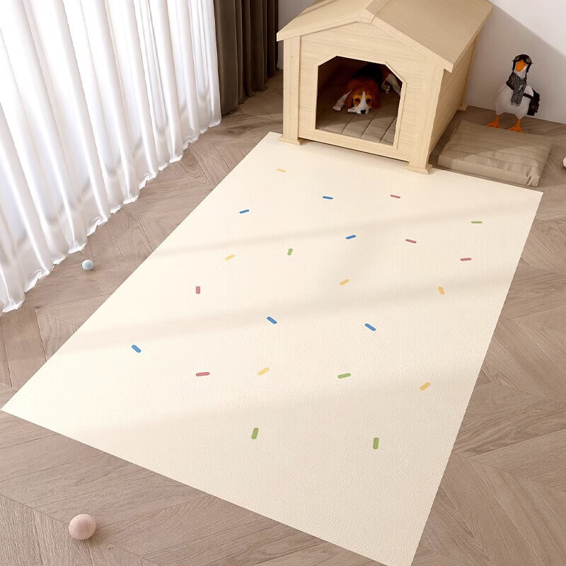 First idea of pet carpet waterproof and urine-proof PVC dog non-slip floor mat kennel mat puppy and cat carpet colorful dots 60x120cm