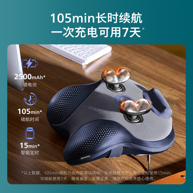 Philips (PHILIPS) cervical spine massager massages trapezius muscles, shoulder, neck, waist and back massage, waist massager, car-mounted office massager, birthday and New Year's Day gift for boyfriend and girlfriend 3503N