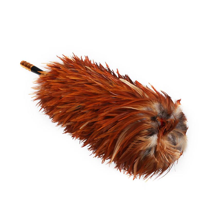 Feather duster removes dust without shedding hair, real household car dust sweeper telescopic cleaning Zenzi old-fashioned chicken feather sweep medium brown