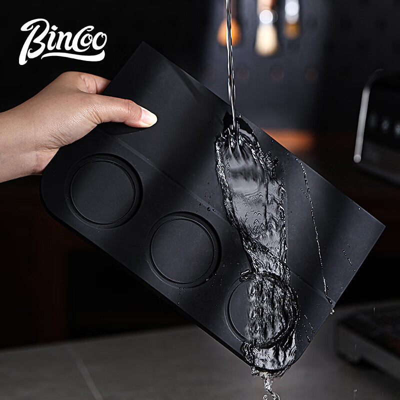 Bincoo corner coffee pressing pad silicone pressing hammer powder dispenser storage bar mat multi-functional anti-slip mat