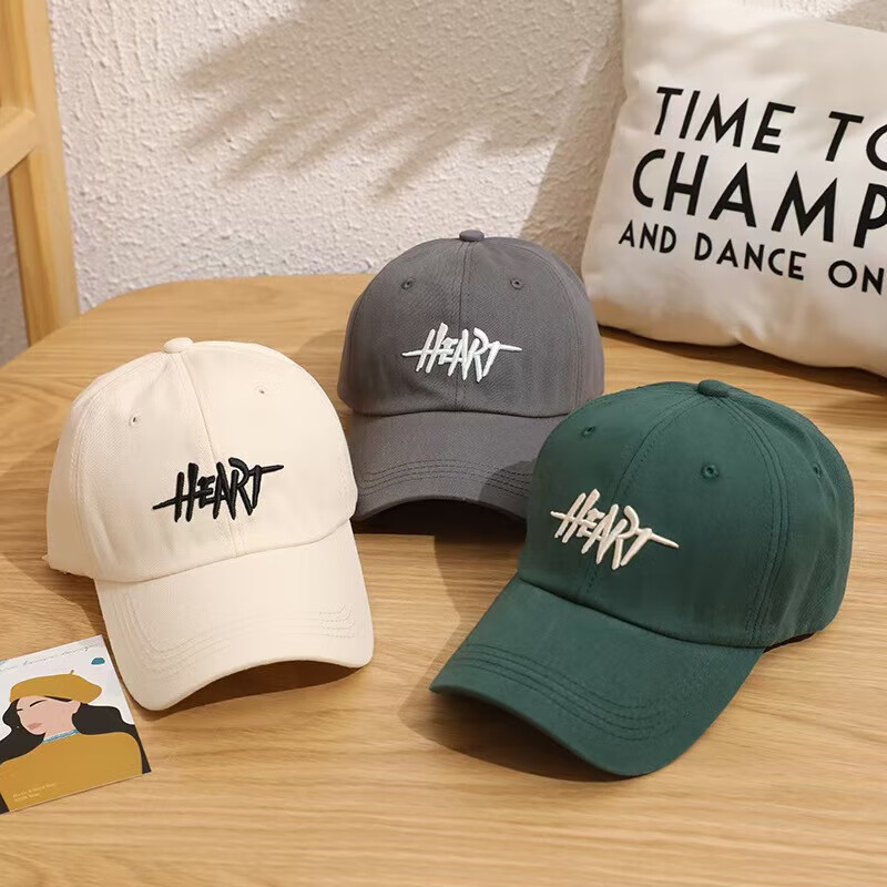 Korean version of baseball cap for men and women, 2025 spring and summer new model, large head circumference, small wide brim peaked cap, English standard baseball cap, coffee, one size fits all