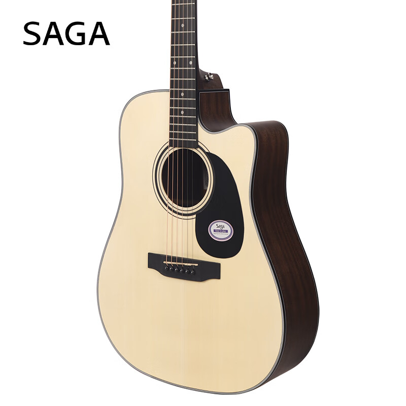 SAGA guitar spruce SF600C solid wood color entry-level folk 41-inch guitar recommended for beginners with gift package teaching