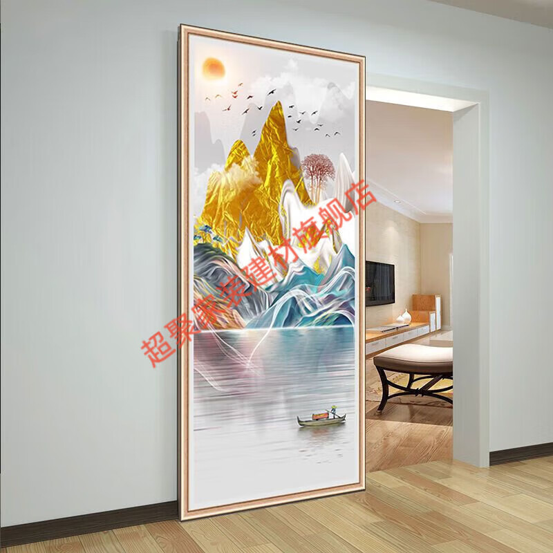 Meikejie Modern Minimalist Ghost Door Sliding Trackless Door Bathroom Cloakroom Kitchen Entrance Partition Track Door Printed Door Painting 01 Customized Product/First Square Meter Price