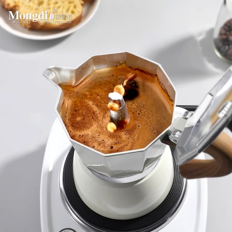 Mongdio Moka Pot Set Gift Box Birthday Gift Girls Men Housewarming Newly Married Practical Business Accompanying Gift Black Moka Pot Gift Box 8-piece Set