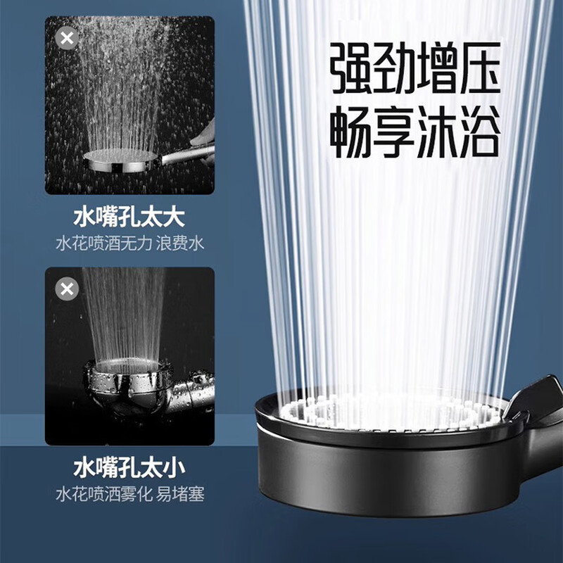 OthersTurbo shower head super pressure large water output bathroom shower head shower shower head elegant blue hair dryer shower head