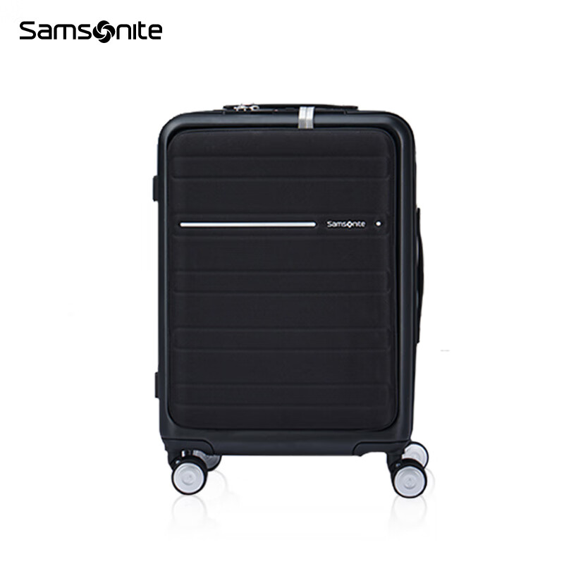 Samsonite suitcase 20-inch trolley suitcase business suitcase front opening password check-in suitcase black TD8