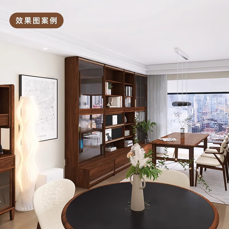 Exclusive Senhuo finished product matching design North American black walnut wood furniture customization Whole house customization factory direct sales 588 yuan - Villa Refund the design fee after spending 5W