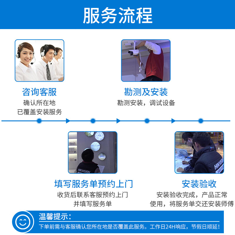JDIY surveillance camera door-to-door installation and debugging service, 6 surveillance cameras at a time, 20 meters of auxiliary materials D per channel