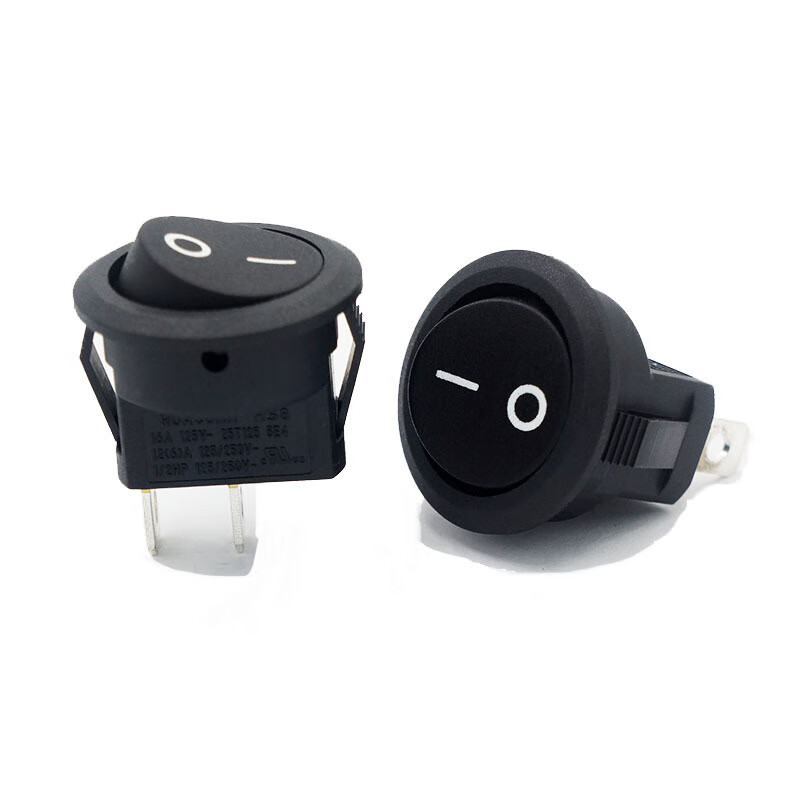 Tianshili KCD11 small round boat switch 16.5mm small power switch rocker switch opening 15mm small round black 2 feet (pack of 10)