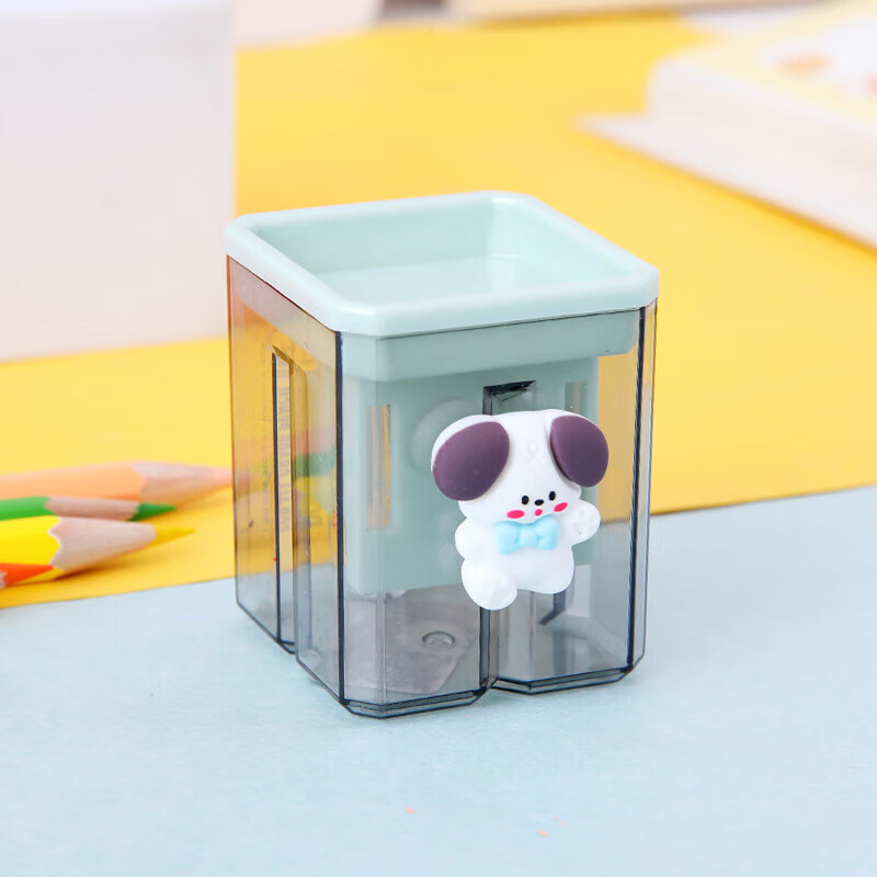 Cartoon double-hole pencil sharpener for students, small portable pencil sharpener, student pencil sharpener, pencil sharpener, random 1 piece