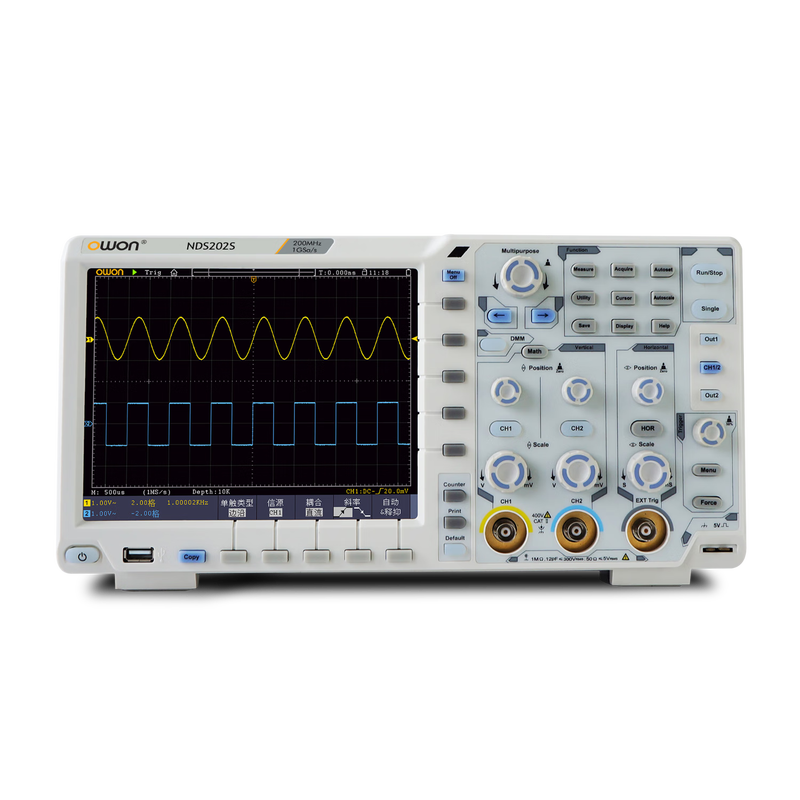 Owon digital oscilloscope dual channel 200MHz bandwidth 1GSa/s sampling rate NDS202S NDS202S