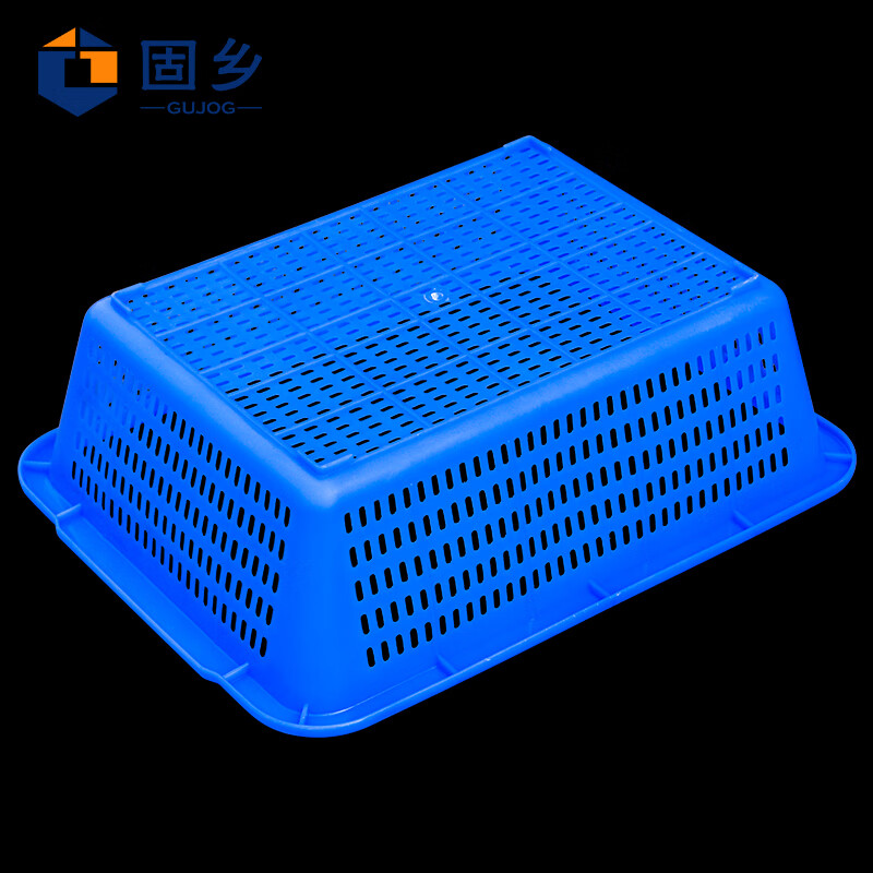 Guxiang thickened vegetable washing basket hollow plastic basket storage basket hot pot delivery turnover box side dish frame basket basket rectangular vegetable box large kitchen vegetable washing drain basket storage basket blue No. 4 basket 360*273*106mm