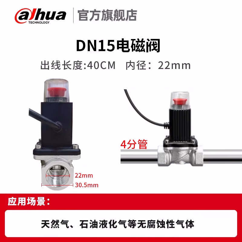 DAHUA Dahua Gas Alarm Natural Liquefied Gas Anti-leak Detector Gas Emergency Cut-Off Solenoid Valve-12V-N15-Non-ROHS