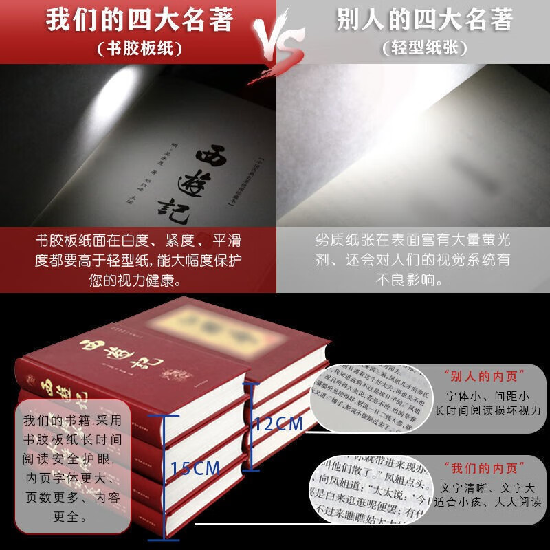 Original set of four major classics, 4 volumes, Jingdong genuine books, hardcover, complete and uncensored, Journey to the West, A Dream of Red Mansions, Romance of the Three Kingdoms, Water Margin Youth Edition, Barrier-free reading for junior and senior high school students in classical Chinese, fifth and seventh grade first volume, extracurricular reading, must-read books for high school students, Chinese classical literature teachers recommend primary and secondary school teaching aids, best-selling novels