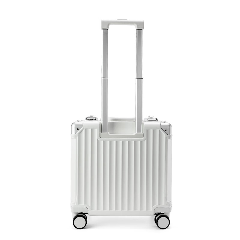 Walker Shop Light Luxury Brand Luggage Men's and Women's Aluminum Frame Carry-on Case Small Trolley Case Short-distance Business Travel Password Box White 16 Inches