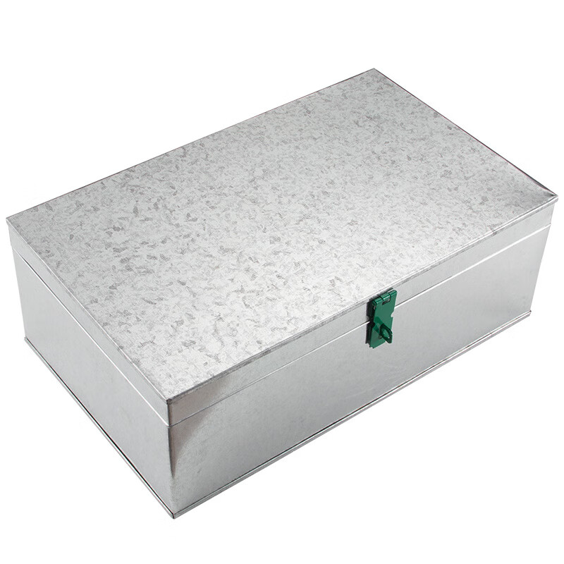 Meikejie galvanized sheet take-out box with lock storage box storage carpentry portable iron box large iron hardware tool box No. 1 storage box tin box + lock