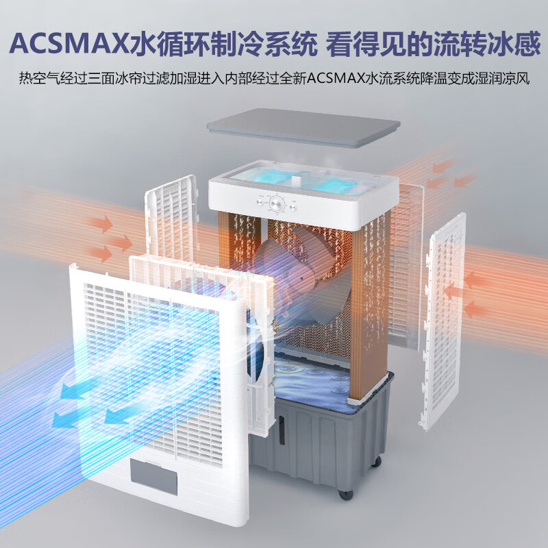 Diamond brand (DIAMOND) industrial air cooler fan cooling water cooling air conditioning refrigeration household mobile water fan air conditioning fan water small air conditioner powerful refrigeration air conditioner commercial cooling fan 0.8 meters high mechanical model suitable for 45 square meters home / commercial